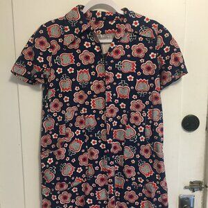 vintage 1960s navy tulip mini dress